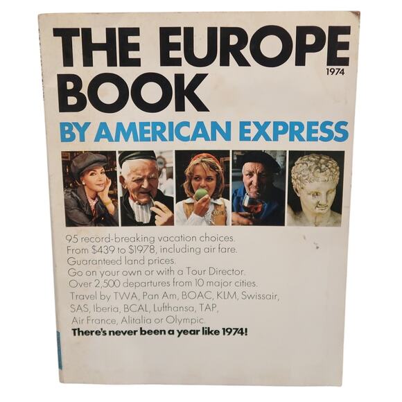 American Express Vacations The Europe Book 1974 Travel Photography Vintage - Picture 1 of 6